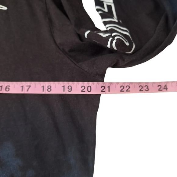 Hollister Men Large‎ Black Tie-Dye Long Sleeve Crew-Neck Graphic Logo Tee Shirt - Picture 8 of 11